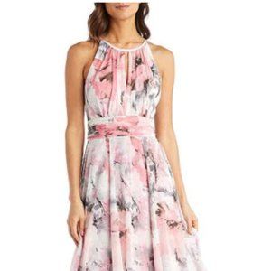 NWT - R&M Richards Floral Halter Neck Gown Sz 14